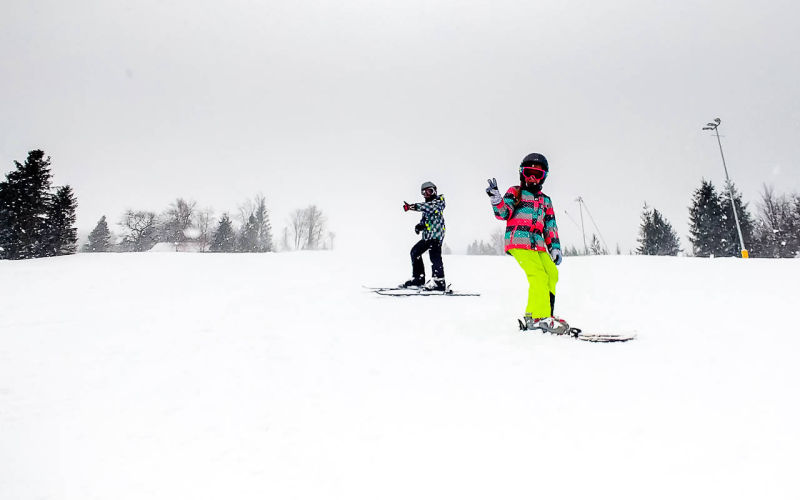 Ski lesson in Szczyrk, ski instructor, snow motion